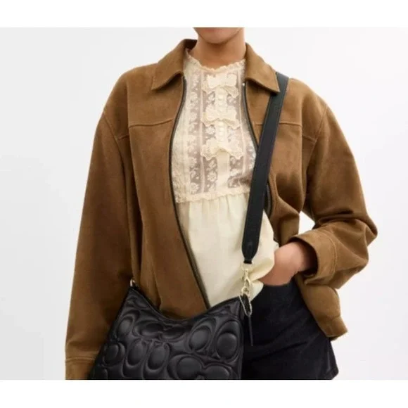 Coach CZ785 Reversible Replacement Adjustable Strap Black Gold Stone Leather NWT - Picture 11 of 12